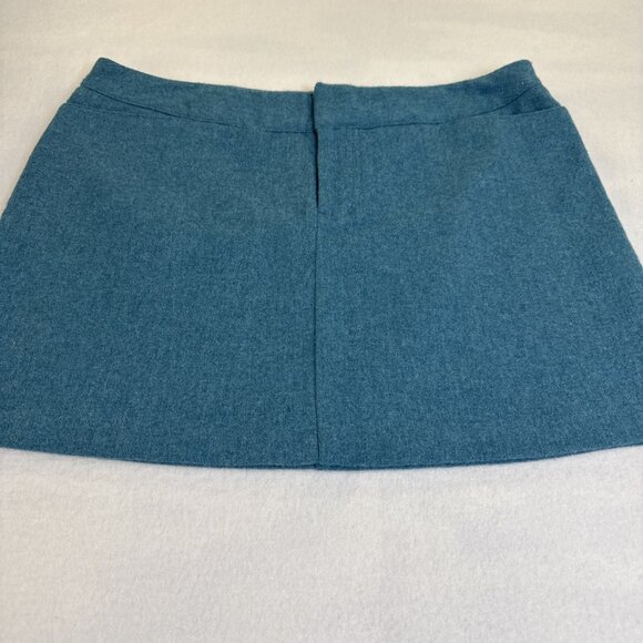 American Eagle 14" Teal Skirt Size 8 Stretch Amazing Condition Wool Blend Italy - Picture 2 of 7